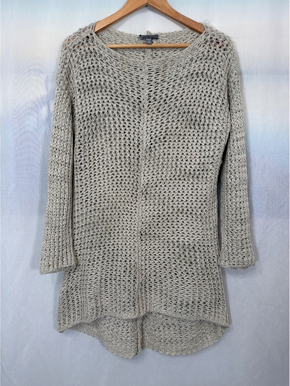 Bandolera Open Knit Crochet Tunic Length Sweater Women's Medium